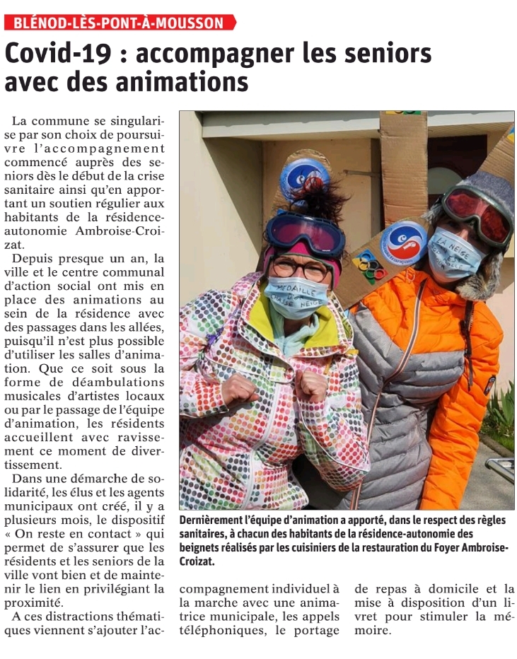 Covid 19 : accompagner les séniors avec des animations (ER 22 mars 2021)