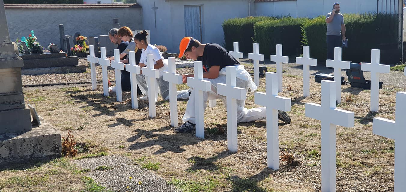 Réfection du carré militaire du cimetière de Blénod les Pont à Mousson