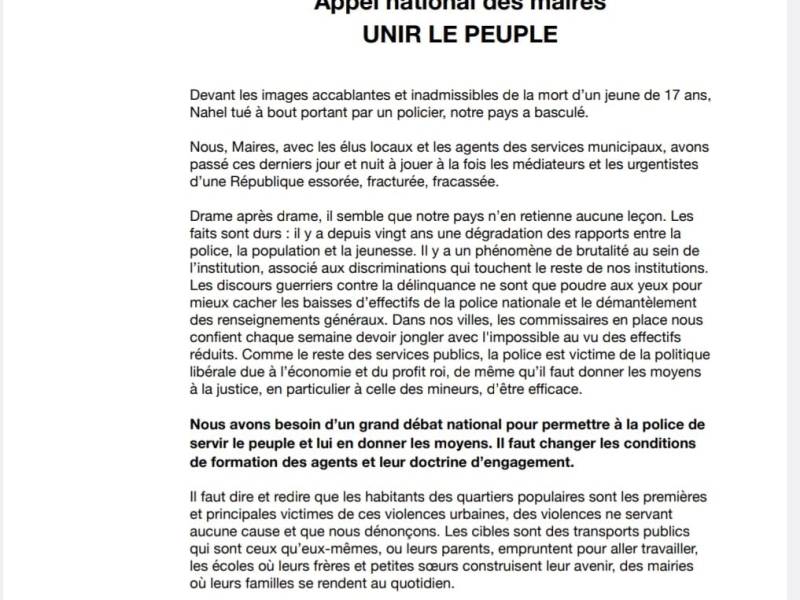 Appel national des Maires : Unir le Peuple&nbsp;!